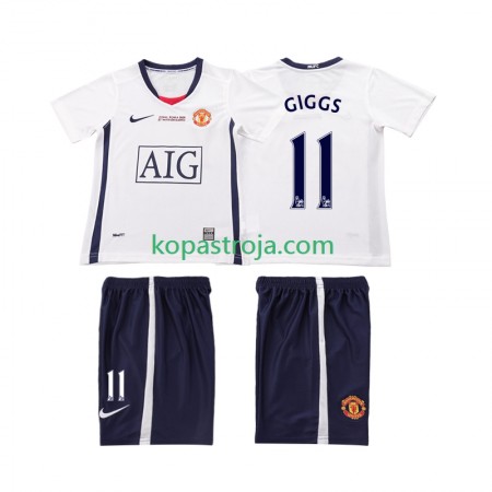 Billiga Fotbollströjor Manchester United GIGGS 11 Champions League 2008 2009 Retro Barn Borta tröja Kortärmad